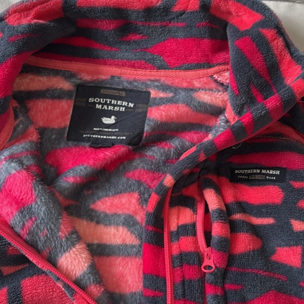 Southern Marsh Red and Gray Fleece Jacket